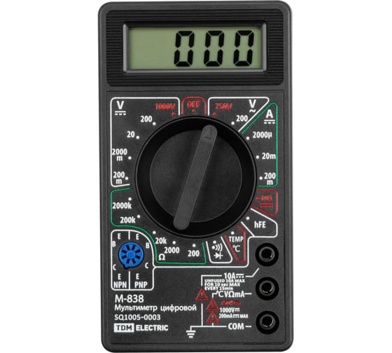 Изображение товара Цифровой мультиметр TDM МастерЭлектрик М-838 SQ1005-0003