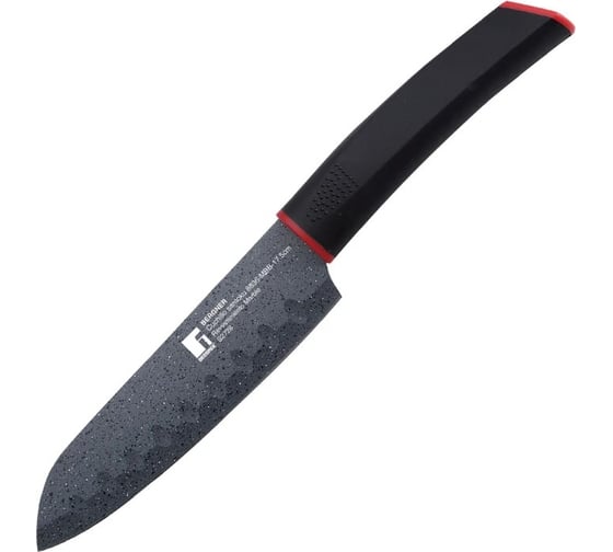Изображение товара Нож сантоку Bergner 17,5 см, нержавеющая сталь с мраморным покрытием, пластик, Keops Marble BG-8836-MBB