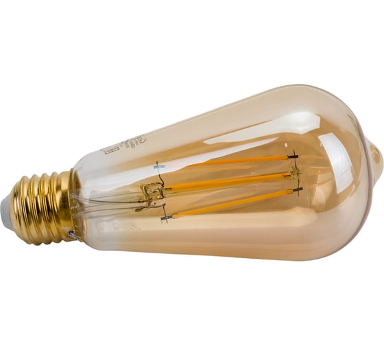 Изображение товара Светодиодная лампа General Lighting Systems FIL Диммируемая ST64S-13W-E27-2700K Золотая 686900