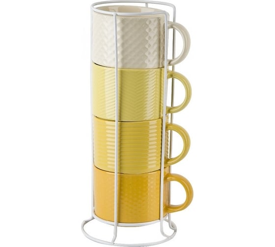 Изображение товара Набор кружек Nouvelle Modern 4 шт, на подставке, 320 мл 0730010-1