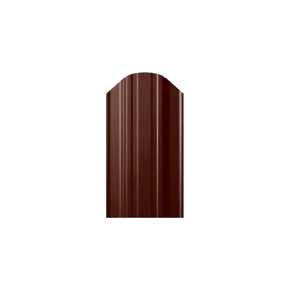 Изображение товара Металлический штакетник полукруглый оцинкованный коричневый 20 шт.