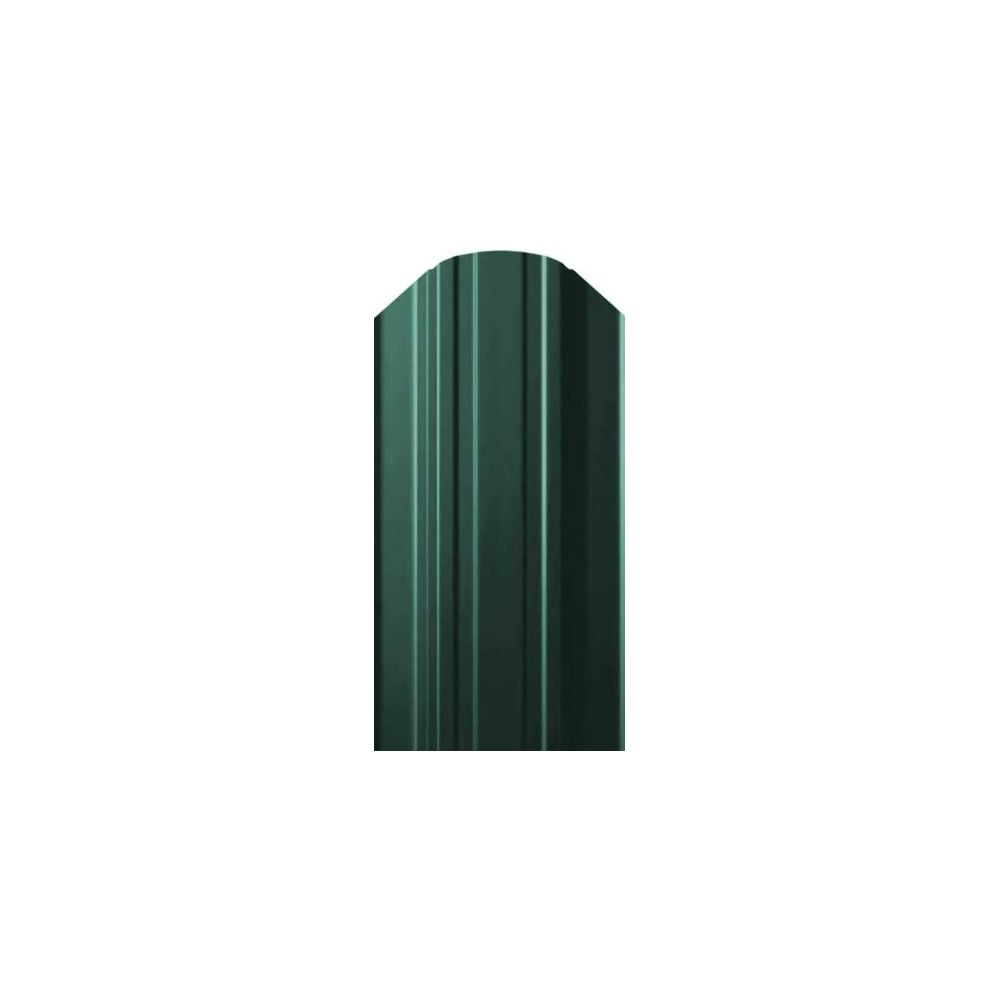 Изображение товара Металлический штакетник евроштакетник полукруглый 1800 мм зеленый оцинкованный