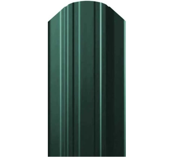 Изображение товара Штакетник металлический ООО ТД КАСКАД евроштакетник полукруглый 20 шт., зеленый / оцинкованный БП-00010878