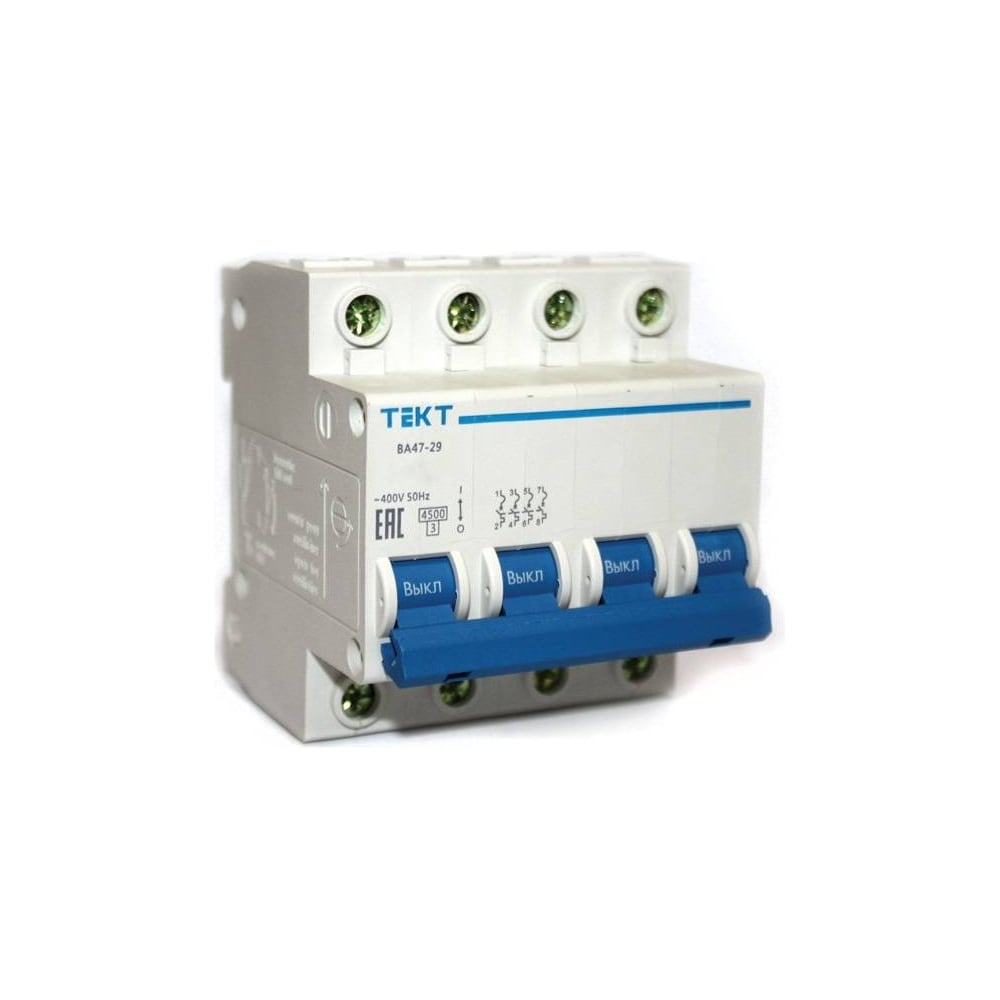 Изображение товара Автоматический выключатель МЭЗ ВА 47-29 4Р 1А C 4,5 кА TE41C