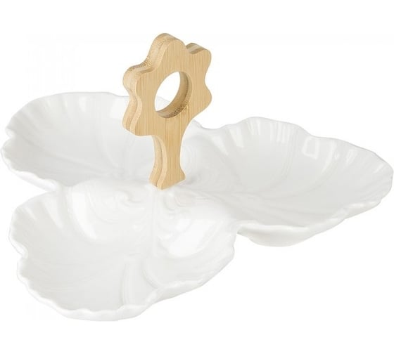 Изображение товара Менажница Nouvelle Naturel 3 секции, с ручкой, 23x23 см 0380036