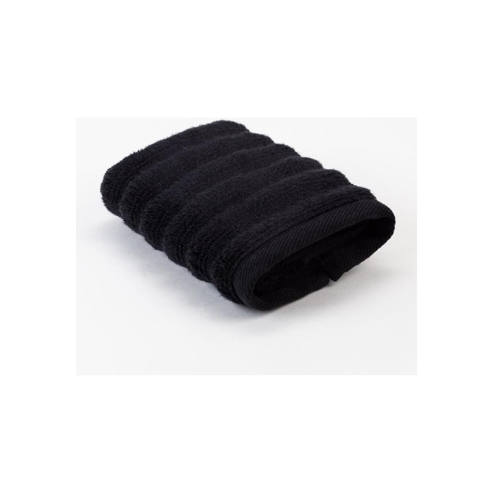 Изображение товара Махровое полотенце Этель Waves черное 70x130 см из 100% хлопка