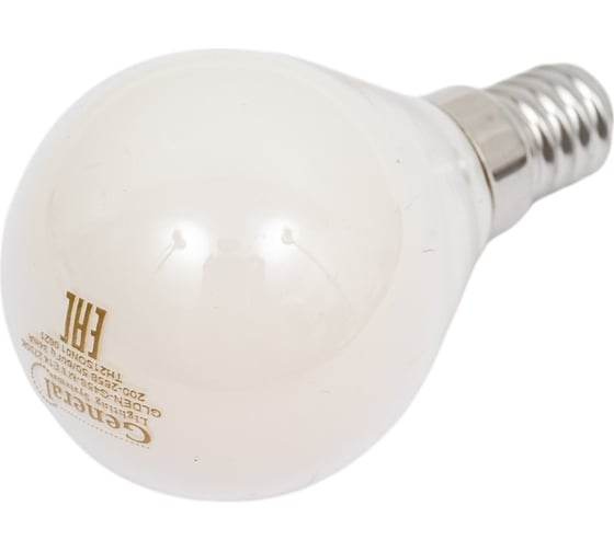 Изображение товара Светодиодная лампа General Lighting Systems Филамент матовый E14 8Вт 230В 530Лм 2700К Теплый белый свет Шар GLDEN-G45S-M-8-230-E14-2700 649998