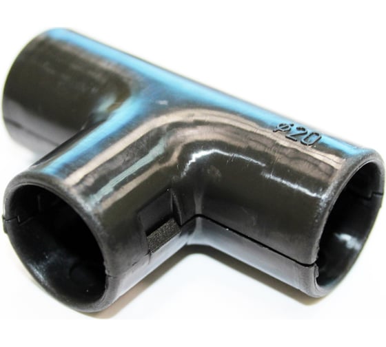 Изображение товара Тройник соединительный Урал ПАК для трубы 20 мм черный 10шт АТ-30320-010