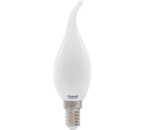 Изображение товара Светодиодная лампа General Lighting Systems Филамент матовый E14 7Вт 430Лм 2700К Теплый белый свет Свеча на ветру GLDEN-CWS-M-7-230-E14-2700 649956