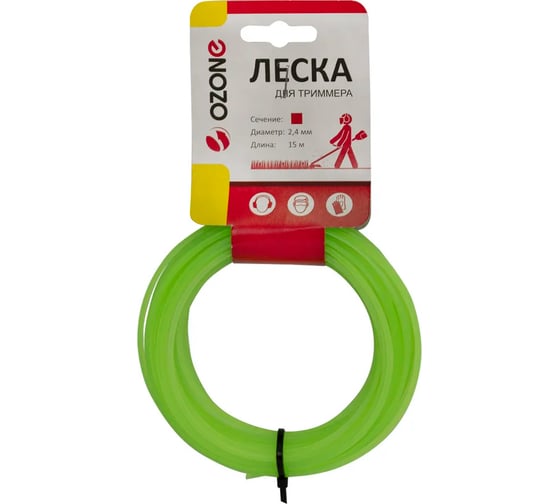 Изображение товара Леска для триммера (15 м; 2.4 мм; квадрат) OZONE LTR-2.4SQ-15