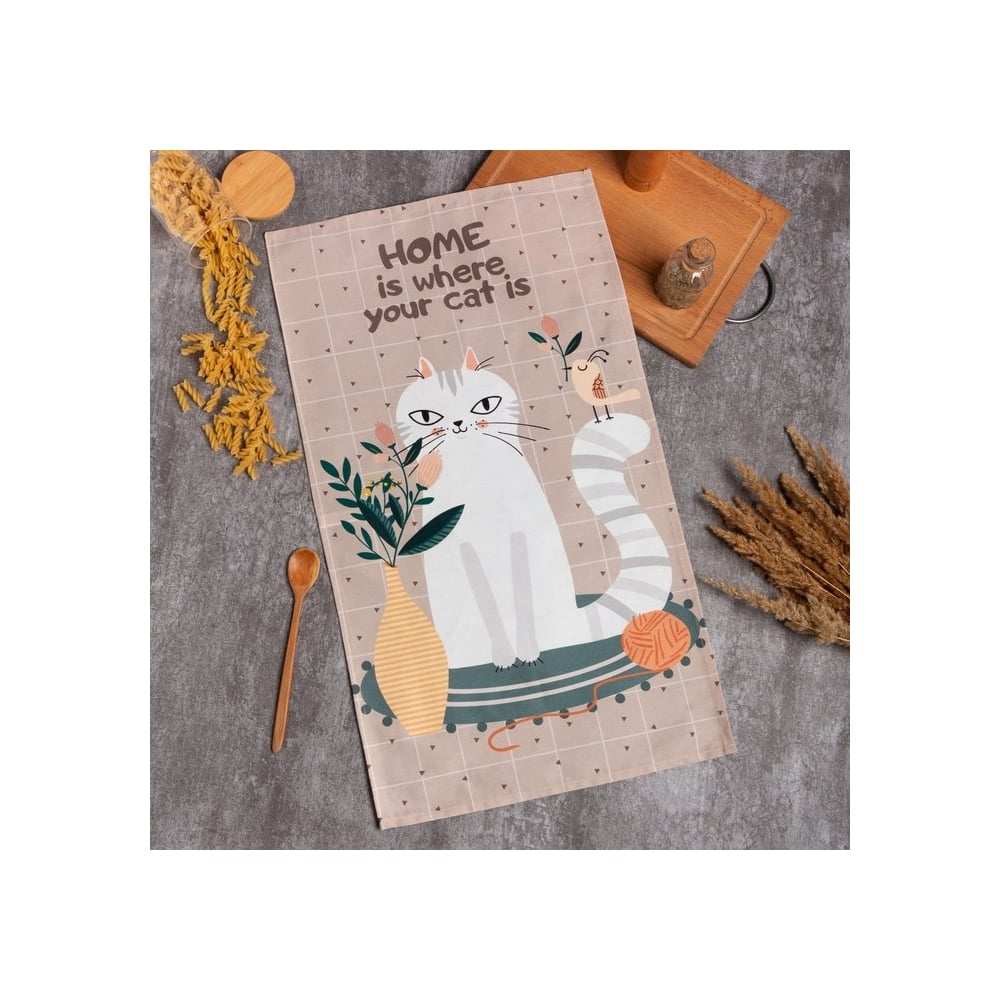 Изображение товара Этель Полотенце Белая кошечка 40x73 см из 100% хлопка