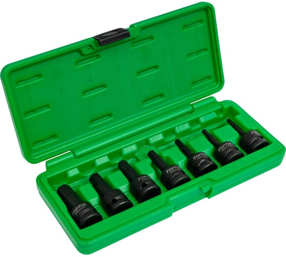 Изображение товара Набор бит 6-гранных ударных под головку 1/2", 7 предметов TOPTUL GDAI0702