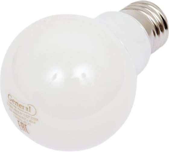 Изображение товара Светодиодная лампа General Lighting Systems Филамент матовый E27 10Вт 230В 810Лм 2700К Теплый белый свет Груша GLDEN-A60S-M-10-230-E27-27000 649935