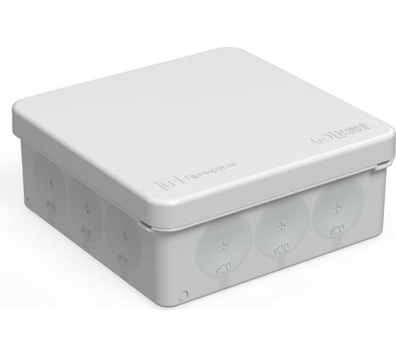 Изображение товара Коробка распределительная Промрукав для прямого монтажа двухкомпонентная безгалогенная (HF) 100x100x40 8шт. 60-0303м