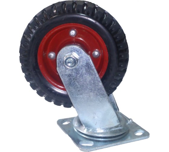 Изображение товара Колесо поворотное (литая резина; 125 мм; литое) КРАСНЫЙ ДИСК MFK-TORG SC80Л125
