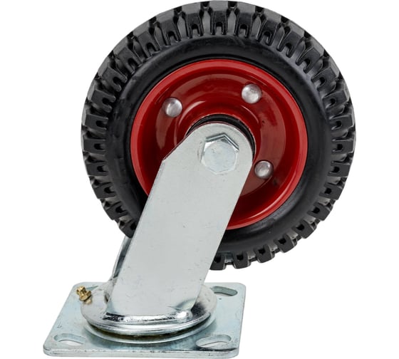Изображение товара Колесо поворотное (литая резина; 160 мм) КРАСНЫЙ ДИСК MFK-TORG SC80Л160