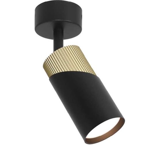 Изображение товара Накладной светильник Wolta DOLCE, корпус под лампу GU10, макс.мощность 50Вт, 60×180мм, керамический патрон, Черный/золото WSL-GU10/S06BG