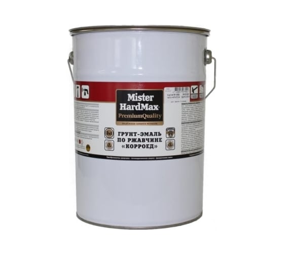 Изображение товара Грунт-эмаль по ржавчине HardMax MISTER КОРРОЕД RAL 3005 темно-вишневый, 21 кг 4690417071234