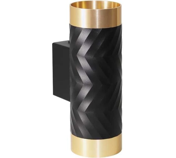 Изображение товара Накладной светильник Wolta LINEA, корпус под лампу GU10, макс.мощность 50 Вт, 55×170 мм, керамический патрон, Черный/золото WSL-GU10/W09BG