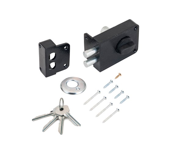 Изображение товара Накладной замок Marlok ЗН 1-3, 2 ригеля, корпус - металл, черный 023783