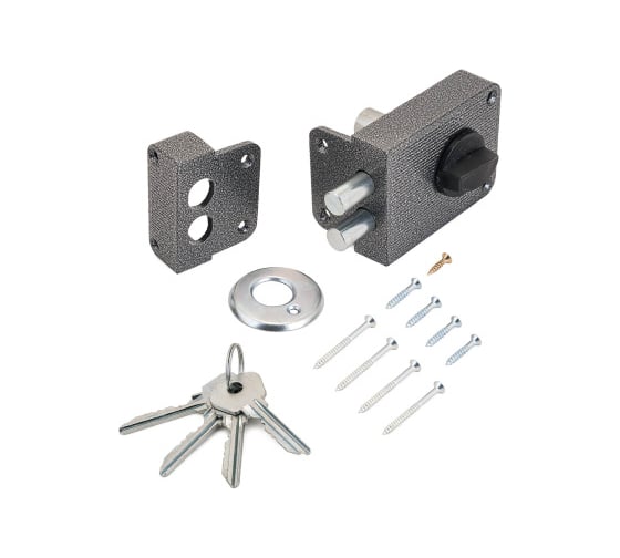 Изображение товара Накладной замок Marlok ЗН 1-3, 2 ригеля, корпус - металл, серебро 023368