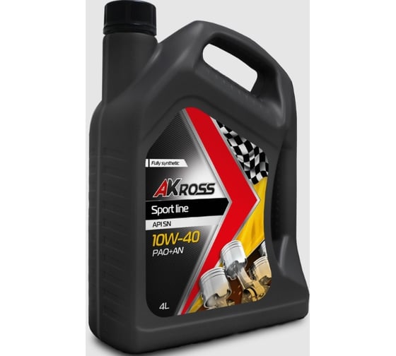 Изображение товара Масло моторное синтетическое AKross Sportline SAE 10W-40 API SN/CF PAO+AN 4л AKS0002SPORT