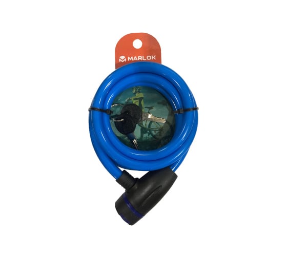 Изображение товара Тросовый замок Marlok ВС-Т диаметр 10 мм, длина 1000 мм, ключ синий 004091