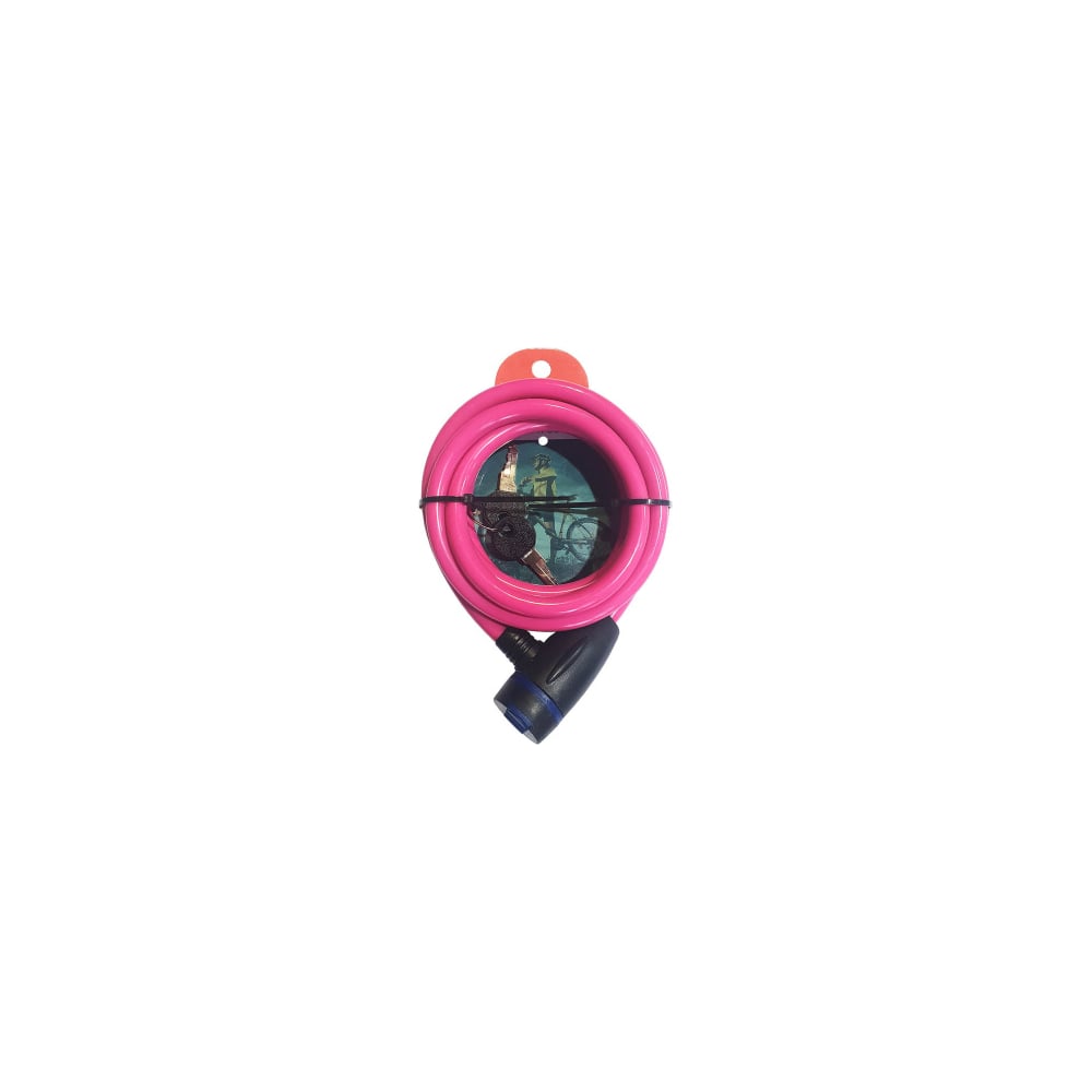 Изображение товара Тросовый замок Marlok ВС-Т диаметр 10 мм, длина 1500 мм, ключ розовый 038199