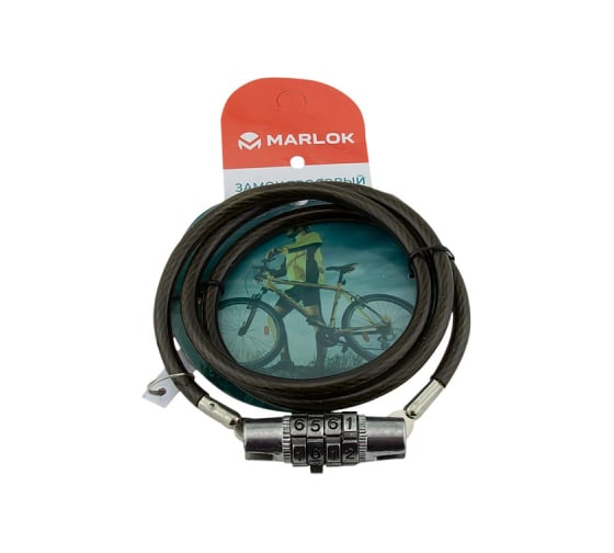 Изображение товара Тросовый замок Marlok ВС-Т2 диаметр 6 мм, длина 650 мм, кодовый 018627