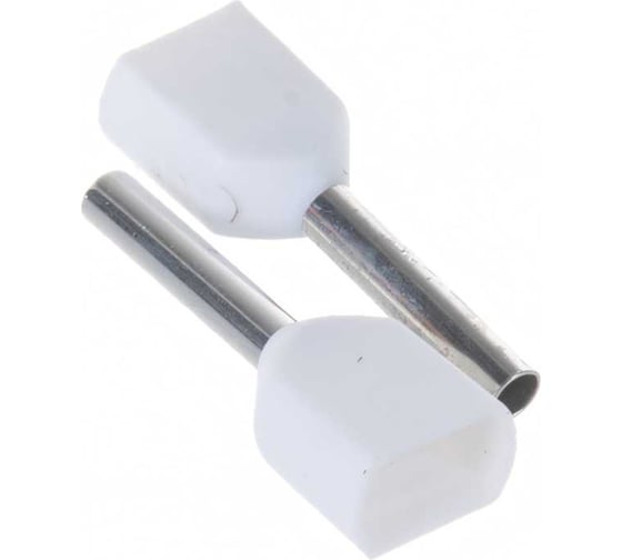 Изображение товара Наконечник IEK НШвИ, 2x0,75-10 мм2, белый, ИЭК НГИ2, 100 шт, UTE10-D2-1-100