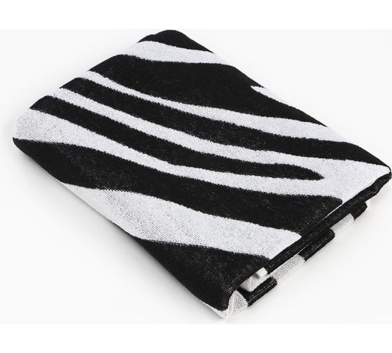 Изображение товара Полотенце махровое Этель Zebra черный, 70x130 см, 100% хлопок, 420 гр/м2 9492520