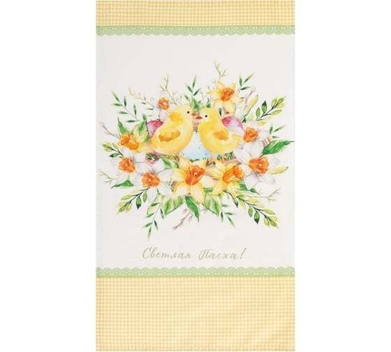 Изображение товара Полотенце Этель Цыплята 40x73 см, 100% хлопок, саржа 190 г/кв.м 4778282