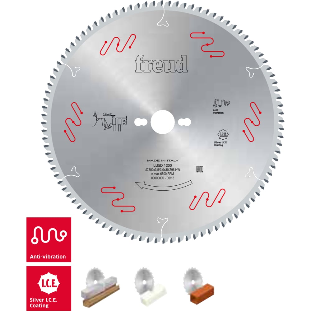 Изображение товара Пильный диск Freud Lu5D 450x4x30 мм, 128 зубьев для ПВХ и алюминия