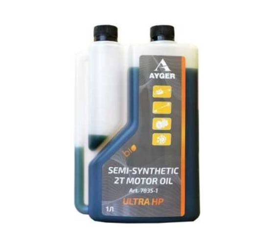 Изображение товара Масло моторное полусинтетическое API TC, 1 л, дозаторная канистра для 2-тактных двигателей 33000 AYGER 7835-1