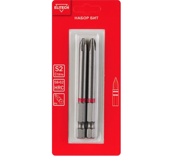 Изображение товара Биты PH2 90 мм, 2 шт 1820.14690 ELITECH 204228
