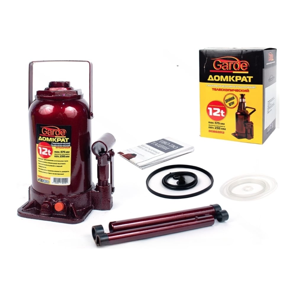 Изображение товара Гидравлический домкрат GARDE 12 т бутылочный 230-575 мм двойной шток