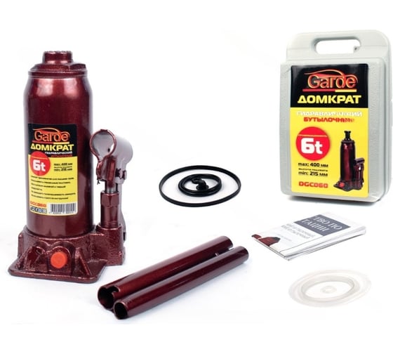 Изображение товара Гидравлический домкрат GARDE 6 т, бутылочный, в кейсе, 215-400 мм DGC060