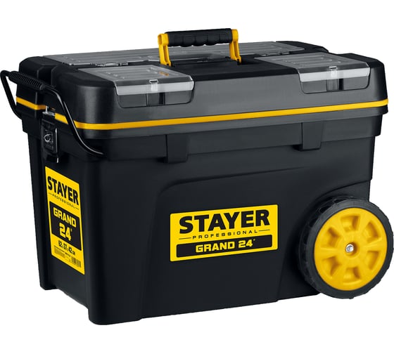 Изображение товара Пластиковый ящик-тележка для инструментов STAYER Bigpro 620x370x420 мм, 24.5" 38107-24_z01