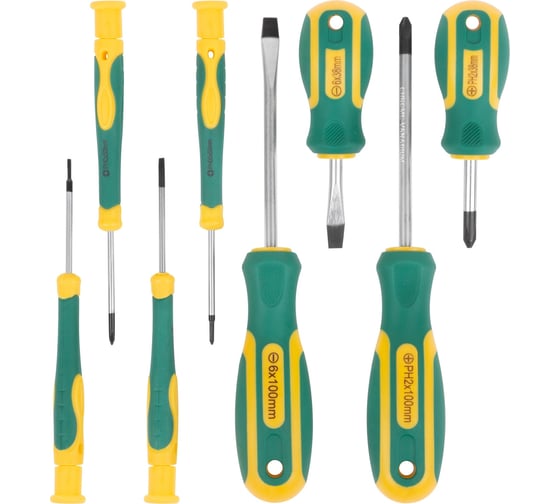 Изображение товара Набор отверток FIT "Контур" CrV сталь, прорезиненные ручки, + отвертки для точных работ, блистер, 8 шт. 56038