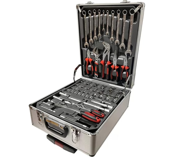 Изображение товара Набор инструментов NIKONA CrV сталь, в алюминиевом ящике на колесах, 187 предметов 88-187