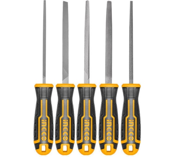 Изображение товара Набор напильников по металлу INGCO INDUSTRIAL 200 мм, 5 предметов HKTFS0508