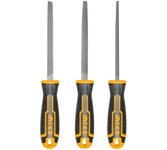 Изображение товара Набор напильников по металлу INGCO INDUSTRIAL 200 мм, 3 предмета HKTFS1308