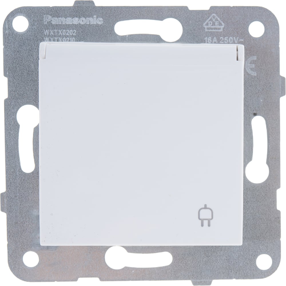 фото Розетка panasonic с/з с крышкой белая karre plus 54910 wktt0210-2wh