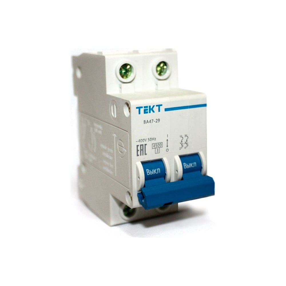 Изображение товара Автоматический выключатель МЭЗ ВА 47-29 2Р 3А D 4.5 кА модульный IP20