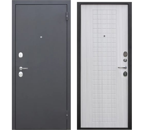Изображение товара Дверь входная DIVA Foreman Ф-8 2050x860 правая черный шелк - дуб белый УТ-00082814