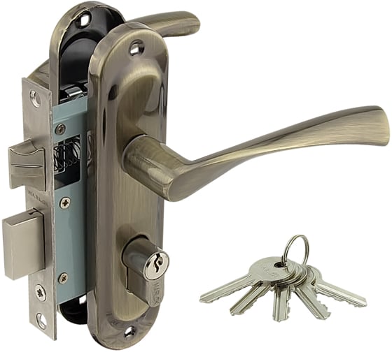 Изображение товара Замок врезной Marlok 50/L76-ЦМ70 межосевое 50 мм ключ/ключ AB бронза 010894