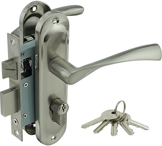 Изображение товара Замок врезной Marlok 50/L76-ЦМ70 межосевое 50 мм ключ/ключ SN никель 010900