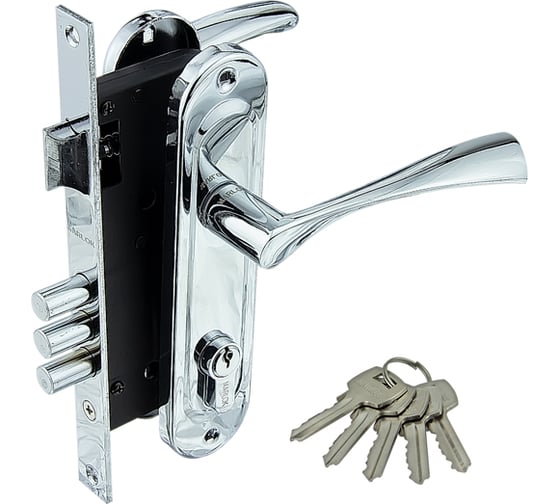 Изображение товара Замок врезной Marlok 70/L76 3RB 3 ригеля межосевое 70 мм СР хром 012749