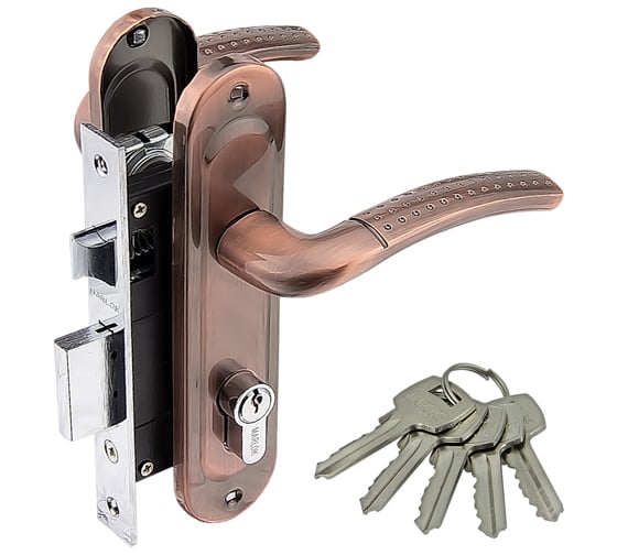 Изображение товара Замок врезной Marlok 61/LA02 межосевое 61,5 мм AС медь 013070