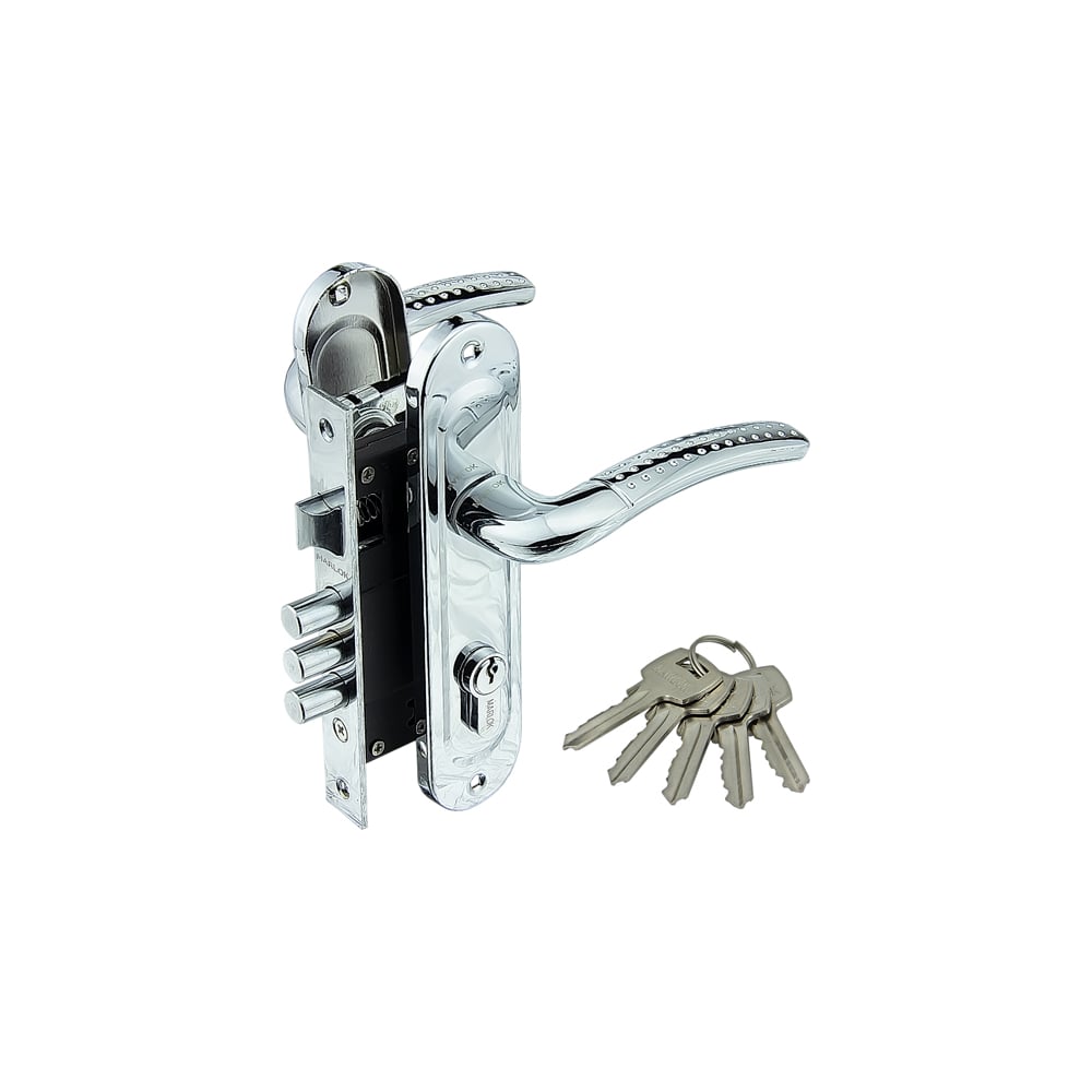 Изображение товара Замок врезной Marlok 61/LA02 3RB 3 ригеля межосевое 61,5 мм СР хром 012743